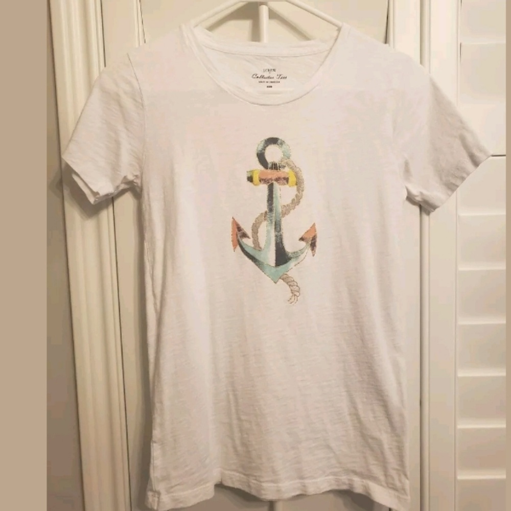 J.Crew Womens Graphic Collector Anchor Tee - XXS
